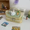 Rabbit-Print Nylon Top-Handle Bag with Zippered Storage Yellow color SKU reference