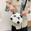 Panda-Print Checkerboard Crossbody Bag with Charm Options Panda plush color SKU reference
