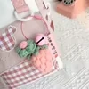 Panda-Print Checkerboard Crossbody Bag with Charm Options Pendant detail color SKU reference