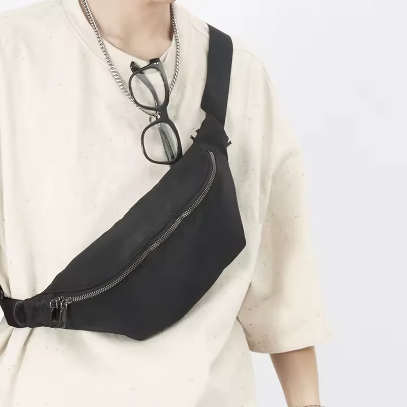 Nylon Messenger Chest Bag with Front and Back Zip Pockets product reference image