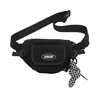 Nylon Chest Crossbody Bag with Contrast Zipper Pull Black color SKU reference