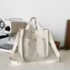 Mini Canvas Tote with Detachable Shoulder Strap White color SKU reference