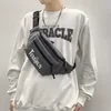 Nylon Chest Crossbody Bag with Front and Back Zip Pockets Grey color SKU reference