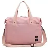 Nylon Weekender Tote with External Pocket in Two Sizes Pink color SKU reference