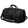 Nylon Gym Duffel with Shoe Compartment in Eight Colors Black color SKU reference