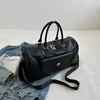 PU Leather Dry/Wet Gym Duffel with Adjustable Strap Black color SKU reference