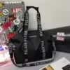 Nylon Gym Tote with Shoe Pocket and Reflective Detail Black color SKU reference