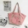 Nylon Drawstring Travel Tote with Adjustable Strap Pink color SKU reference