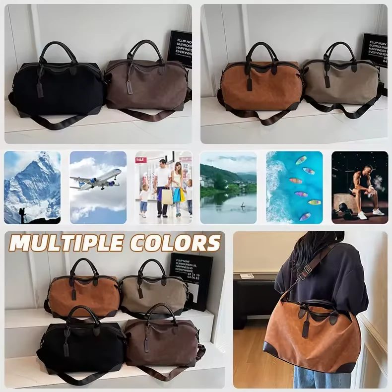 Large-Capacity PU Travel Tote with Metal Buckle product reference image