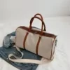 Canvas Gym Duffel with Shoe Compartment Brown color SKU reference