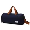 Round Oxford Gym Duffel with Shoe Compartment Dark Blue color SKU reference