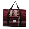 Foldable Plaid Oxford Duffel with Dry/Wet Pocket Green color SKU reference