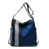 Nylon Grid-Pattern Duffel with Foldable Design Blue color SKU reference