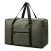 Foldable Oxford Travel Duffel with Shoe Compartment Khaki color SKU reference