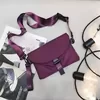 Nylon Anti-Theft Flap Crossbody Purse Purple color SKU reference