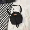 Double-Pocket Oxford Crossbody Sling Bag Black color SKU reference
