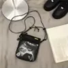 Clear PVC-Front Mini Crossbody Phone Bag Black color SKU reference