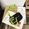 Two-Piece Oxford Crossbody Bag with Chain Detail Green color SKU reference