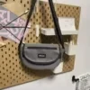 Oxford Flap-Front Chest Crossbody Bag Grey color SKU reference