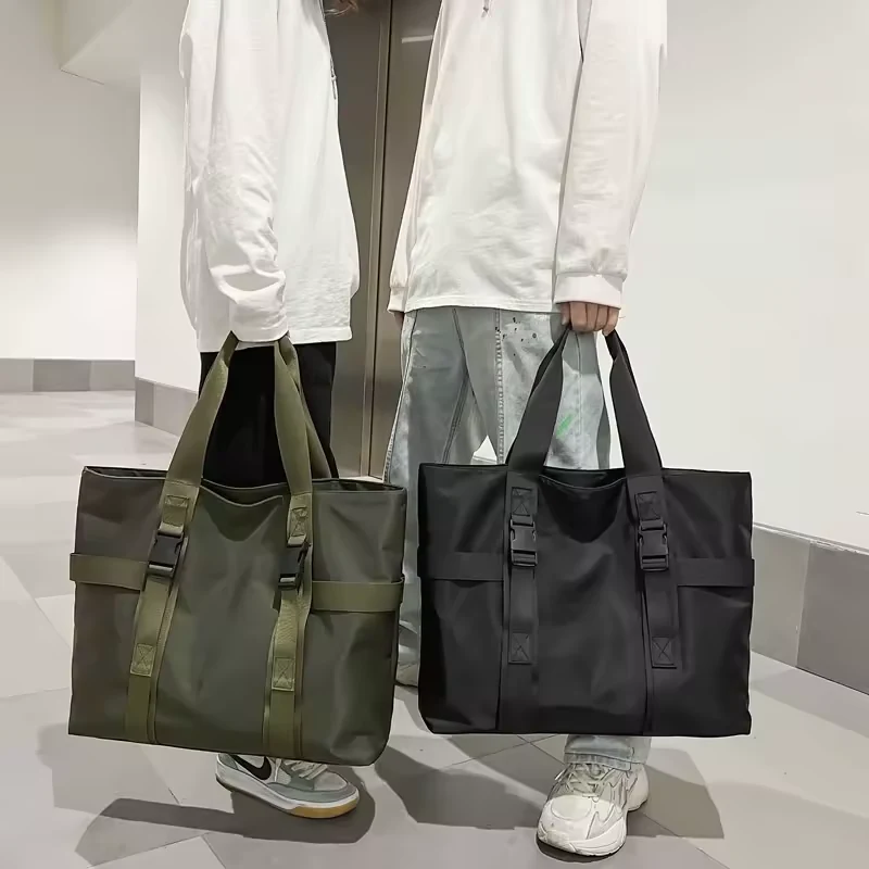Nylon Zipper Shoulder Shopping Tote product reference image