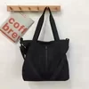 Nylon Japanese-Style Large Shoulder Tote Black color SKU reference