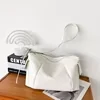 PU Shoulder Satchel with Wide Adjustable Strap and Side Pockets White color SKU reference