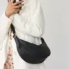 Pebbled PU Crossbody Bag with Adjustable Shoulder Strap Black color SKU reference