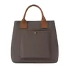 Canvas Tote with Double Shoulder Straps and Front Button Pocket Purple color SKU reference