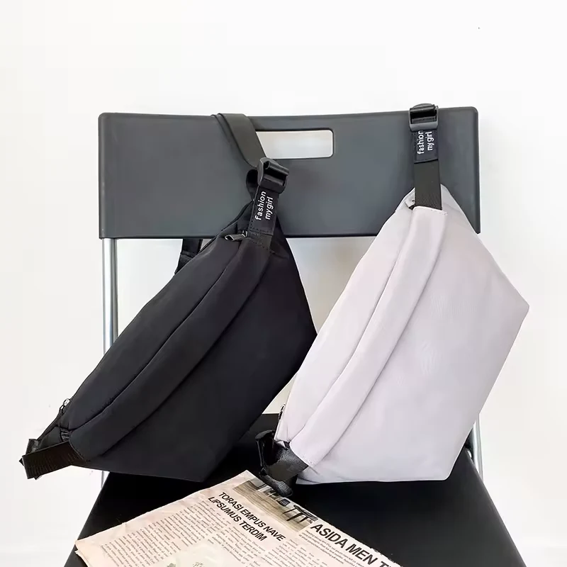 Nylon Crossbody Waist Pack with Dual-Zip Compartments product reference image