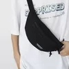 Nylon Checkerboard Waist Bag with Dual Resin Zippers Black color SKU reference