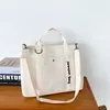 Vintage Canvas Messenger Tote with Removable Shoulder Strap White color SKU reference