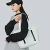 Canvas Shopping Tote with Front Pocket and Reinforced Straps White color SKU reference
