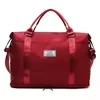 Two-Size Nylon Gym & Travel Duffel with Shoe Compartment Burgundy color SKU reference