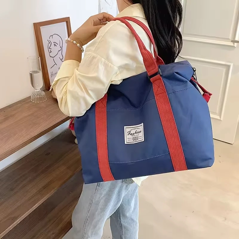 Color-Block Gym Tote with Double-Zip Storage product reference image