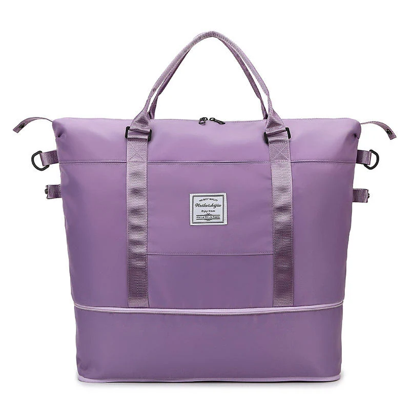 Expandable Nylon Travel and Gym Bag in Two Sizes Light purple color SKU reference