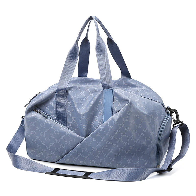 Nylon Gym Tote with Wet-Dry and Shoe Compartments Sky blue color SKU reference