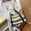 Striped Two-Size Gym & Travel Tote White color SKU reference