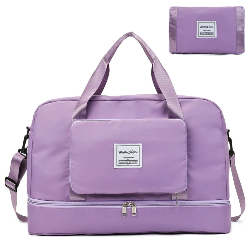 Foldable Gym & Travel Duffel with Shoe Compartment Purple color SKU reference
