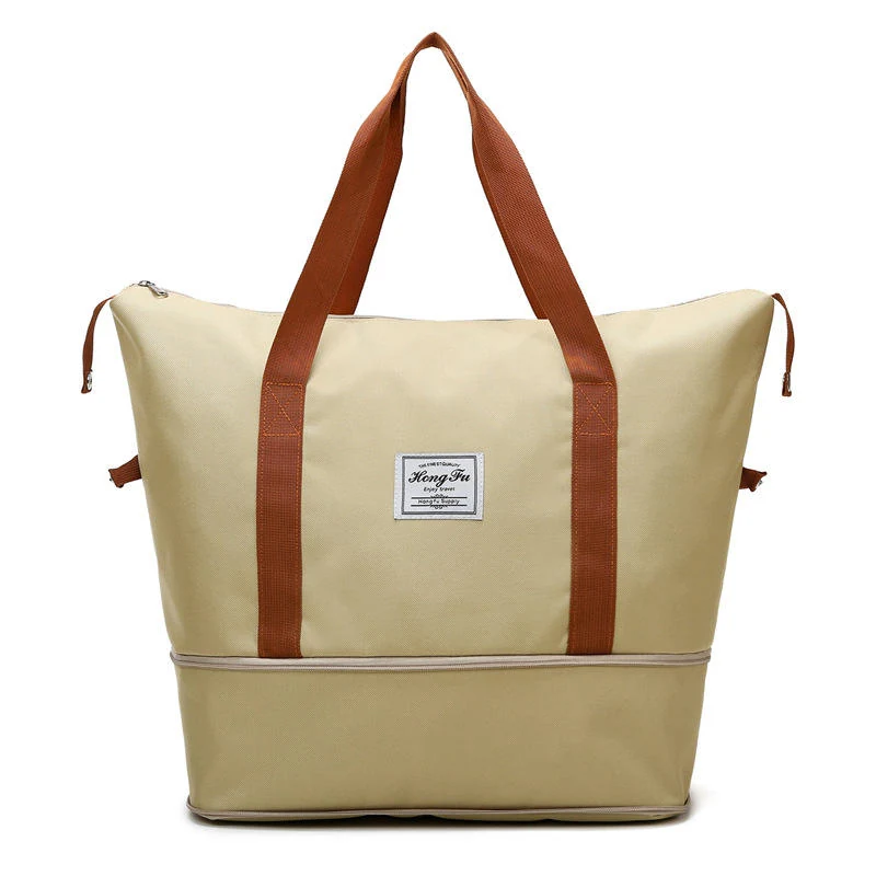 Expandable Gym & Travel Duffel with Trolley Sleeve Khaki color SKU reference