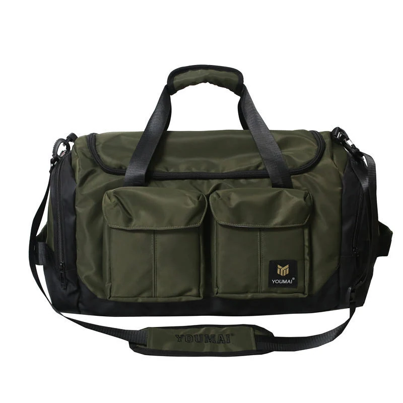 Large Travel Bag with Shoe Compartment and Outer Pocket Green color SKU reference