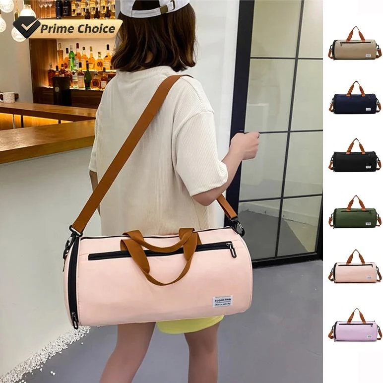 Cylindrical Nylon Gym & Travel Duffel with Shoe Compartment product reference image