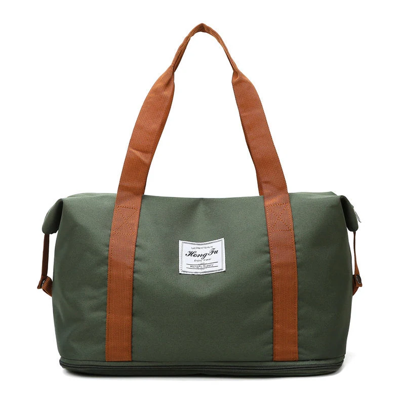 Expandable Travel & Gym Duffel with Dry-Wet Pocket Green color SKU reference