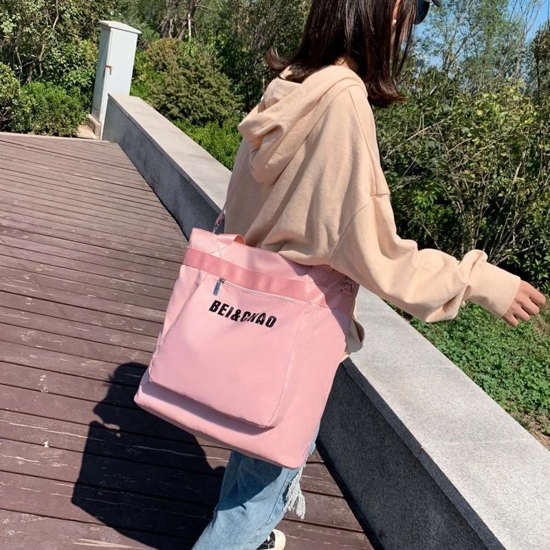 Nylon Gym & Travel Tote with External Zipper Pocket product reference image