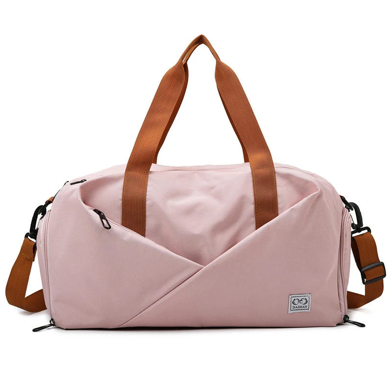 Nylon Travel & Gym Bag with Dry-Wet and Shoe Storage Pink color SKU reference