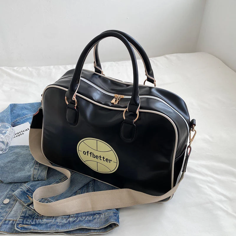 PU Travel & Gym Duffel with Soft Handles Black color SKU reference