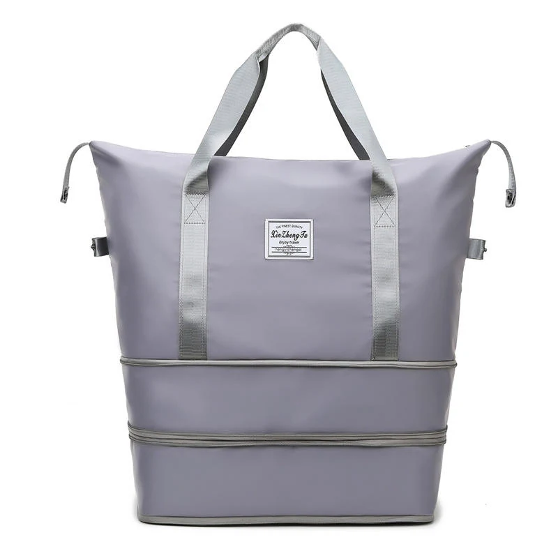 Expandable Nylon Gym & Travel Duffel with Dry/Wet Storage Grey color SKU reference