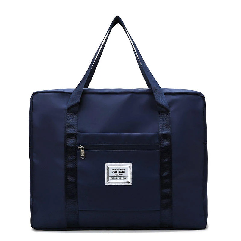 Foldable Nylon Gym Duffel with Luggage Sleeve Dark Blue color SKU reference