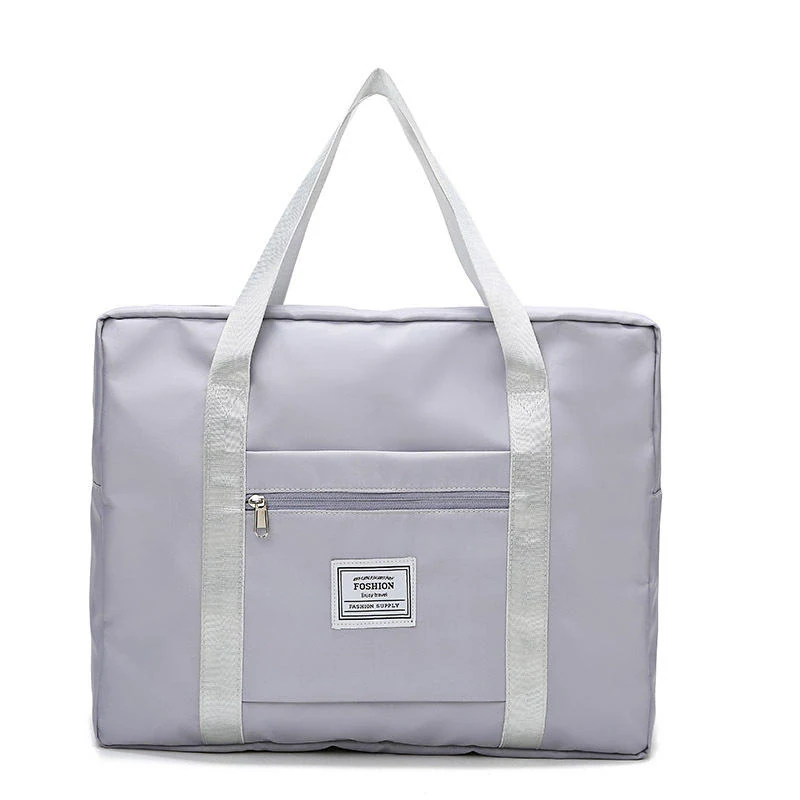Foldable Nylon Gym Duffel with Luggage Sleeve Light Grey color SKU reference