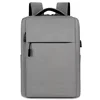 15.6-Inch Nylon Laptop Backpack with Front Zip and USB Port Gray color SKU reference