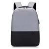 Color-Block Nylon Laptop Backpack with Dual-Zip Access Black color SKU reference